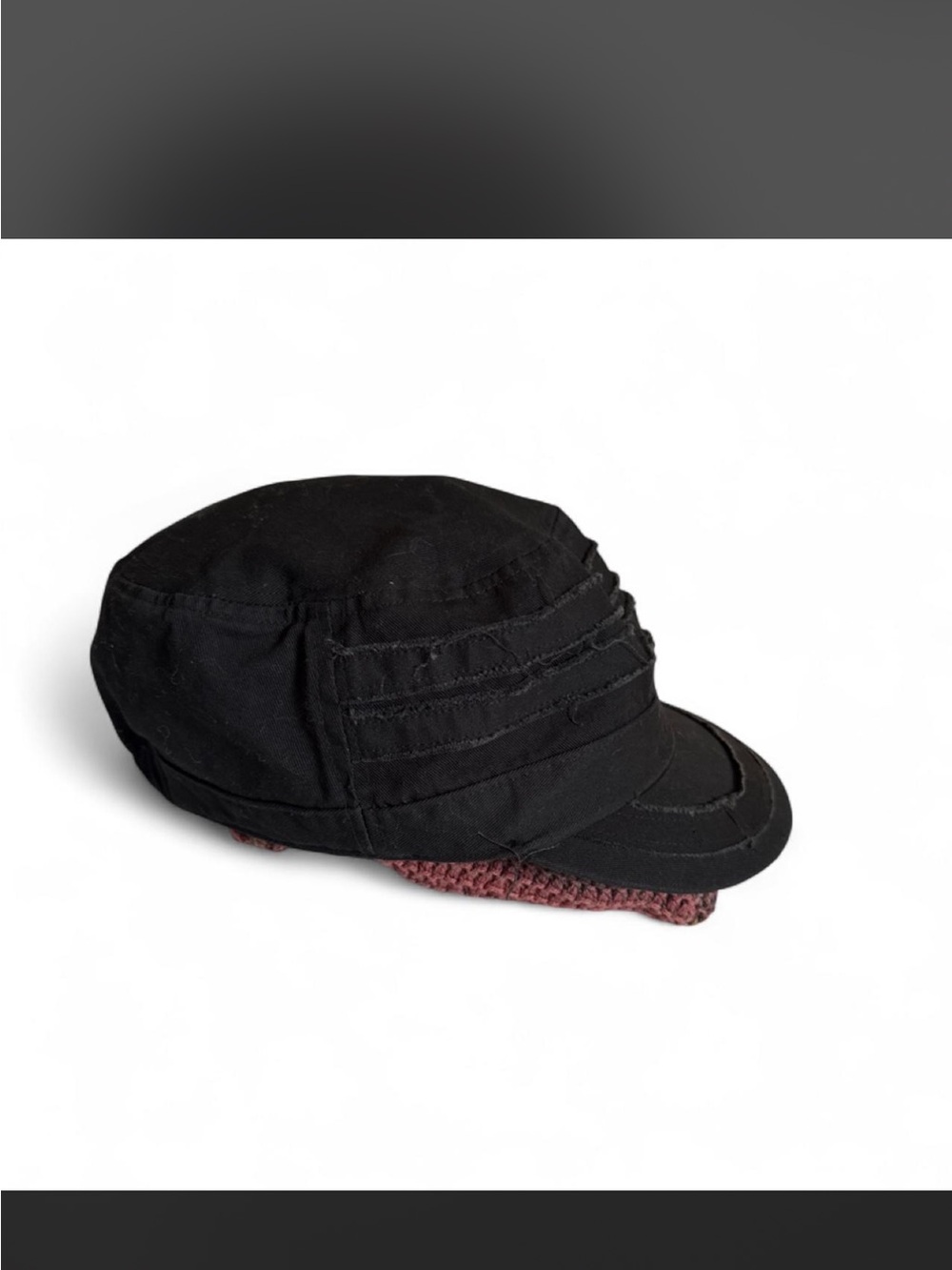 David and Young Black Cotton Military-Style Cap